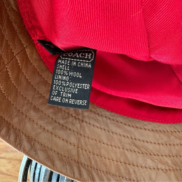 Vintage Coach Bucket Hat Plaid Print Leather Trim Size S-M - Picture 4 of 8